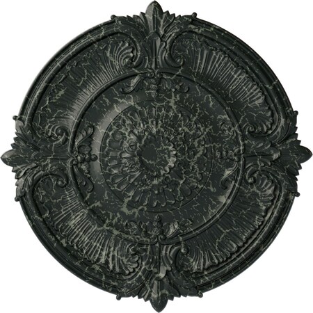 Ekena Millwork Attica Acanthus Leaf Medallion (Canopies up to 4 5/8"), 53 1/2"OD x 3 1/2"P, Painted Turtle Crackle CM53ATPTC